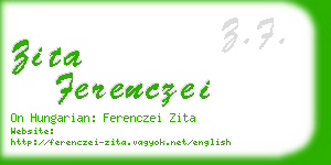 zita ferenczei business card